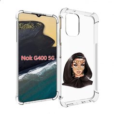 Чехол MyPads девушка-в-золотой-маске для Nokia G400 5G