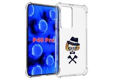 Чехол MyPads девушка в маске с топорами рисунок для Huawei P40 Pro противоударный