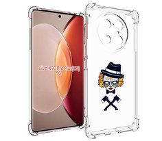 Чехол MyPads девушка в маске с топорами рисунок для Vivo X90 Pro Plus