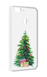 Чехол MyPads Елка новогодняя с подарками акварель для Oppo Realme 2