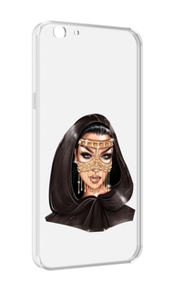 Чехол MyPads девушка-в-золотой-маске для Oppo A77/F3 (2017 год)