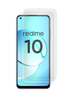 Комплект из 2 шт защитное стекло для Realme 10 4G без рамки, с отступом от краев Zibelino