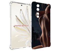 Чехол MyPads белые-татуировки-на-теле для Honor 80 Pro