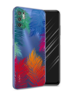 Чехол Awog на Xiaomi Redmi Note 10T/Note 10 5G/M3 Pro "Рамка из перьев"