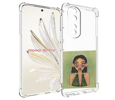 Чехол MyPads девушка-с-каре-и-тату для Honor 80 Pro