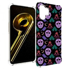 Чехол бампер MyPads фиолетовые маски для Realme 10 5G противоуда...