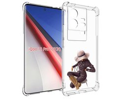 Чехол бампер MyPads загадочная-девушка-в-костюме женский для Viv...