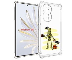 Чехол MyPads прикольный робот для Honor 80