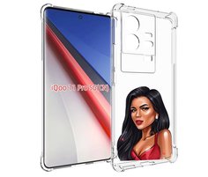 Чехол бампер MyPads Брюнетка-в-красном-платье для Vivo iQOO 11 P...