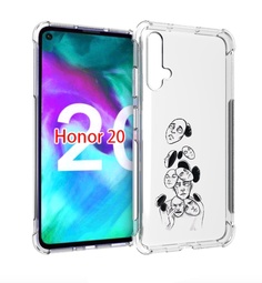 Чехол бампер MyPads человек с разными масками для Honor 2