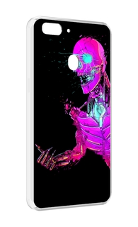 Чехол MyPads скелет-робот-фиолетовый для Oppo Realme 2