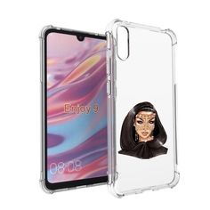 Чехол бампер MyPads девушка-в-золотой-маске для Huawei Enjoy 9