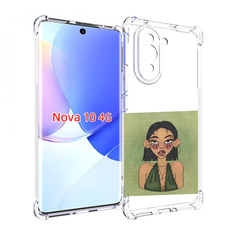 Чехол MyPads девушка-с-каре-и-тату для Huawei Nova 10