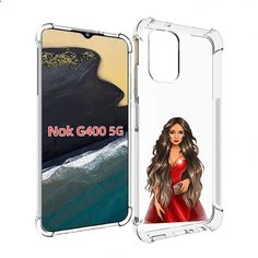 Чехол MyPads девушка-в-вечернем-платье женский для Nokia G400 5G