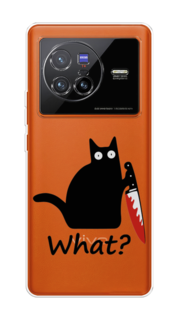 Чехол на Vivo X80 "Котик с ножом" Case Place