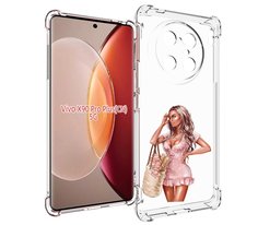 Чехол MyPads Девушка-в-мини-платье женский для Vivo X90 Pro Plus
