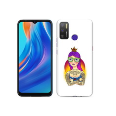 Чехол MyPads Tocco для Tecno Spark 5 Air девушка в татуировках с короной