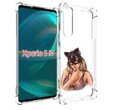 Чехол MyPads девушка-в-купальнике-с-маской-кошки женский для Sony Xperia 5 IV (5-4)