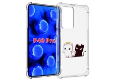 Чехол MyPads котик-с-злой-тенью для Huawei P40 Pro противоударный