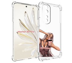 Чехол MyPads девушка-в-прозрачной-одежде для Honor 80 Pro
