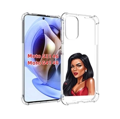 Чехол MyPads Брюнетка-в-красном-платье для Motorola Moto G31 4G / G41 4G