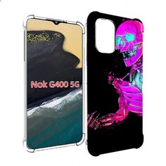 Чехол MyPads скелет-робот-фиолетовый для Nokia G400 5G