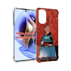 Чехол MyPads машина мчится с дымком для Motorola Moto G31 4G / G41 4G