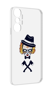 Чехол MyPads девушка в маске с топорами рисунок для Infinix Hot 20 4G