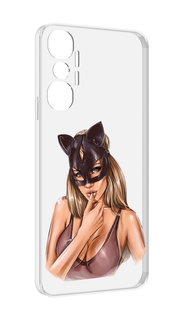 Чехол MyPads девушка-в-купальнике-с-маской-кошки женский для Infinix Hot 20 4G