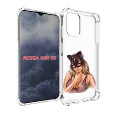 Чехол MyPads девушка-в-купальнике-с-маской-кошки женский для Nokia G60 5G