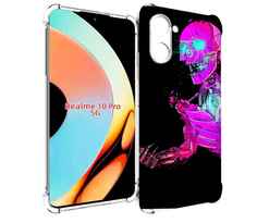 Чехол бампер MyPads скелет-робот-фиолетовый для Realme 10 Pro пр...