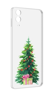 Чехол MyPads Елка новогодняя с подарками акварель для Samsung Galaxy Z Flip 4 (SM-F721)