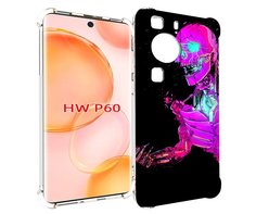 Чехол MyPads скелет-робот-фиолетовый для Huawei P60