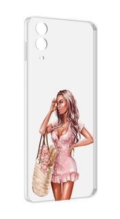 Чехол MyPads Девушка-в-мини-платье женский для Samsung Galaxy Z Flip 4 (SM-F721)