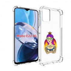 Чехол MyPads девушка в татуировках с короной для Motorola Moto E22 4G / E22i 4G