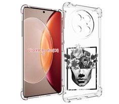 Чехол MyPads черно белая ваза в абстракции для Vivo X90 Pro Plus