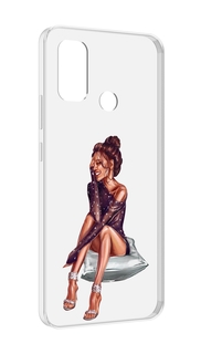 Чехол MyPads Девушка-на-подушке женский для UleFone Note 10P/Note 10