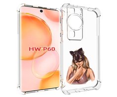 Чехол MyPads девушка-в-купальнике-с-маской-кошки женский для Huawei P60