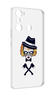 Чехол MyPads девушка в маске с топорами рисунок для Infinix Hot 20i