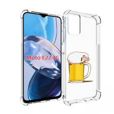 Чехол MyPads кружка пива для Motorola Moto E22 4G / E22i 4G