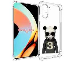 Чехол бампер MyPads Панда-в-костюме для Realme 10 Pro противоуда...