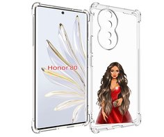 Чехол MyPads девушка-в-вечернем-платье женский для Honor 80