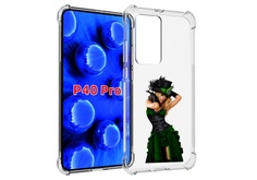 Чехол MyPads девушка-в-модном-длинном-платье женский для Huawei P40 Pro противоударный