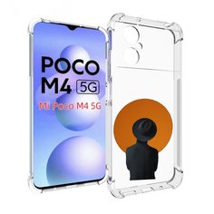 Чехол MyPads парень в шляпе в оранжевом кружке для Xiaomi Poco M4 5G