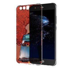 Чехол бампер MyPads машина мчится с дымком для Huawei P10 Plus п