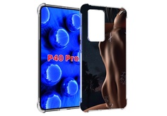 Чехол MyPads белые-татуировки-на-теле для Huawei P40 Pro противоударный