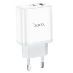 Сетевое зарядное устройство Hoco C105A 1xUSB, 1xUSB Type-C 3 А белый