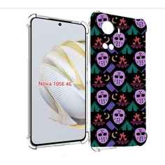 Чехол MyPads фиолетовые маски для Huawei Nova 10 SE