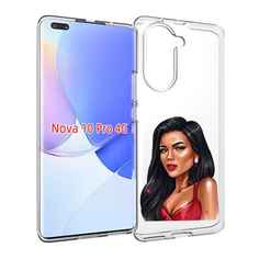 Чехол MyPads Брюнетка-в-красном-платье для Huawei Nova 10 Pro противоударный