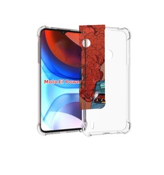 Чехол MyPads машина мчится с дымком для Motorola Moto E7 Power